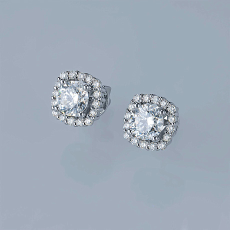 Пусеты из белого золота