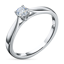 Помолвочное кольцо из серебра с бриллиантом