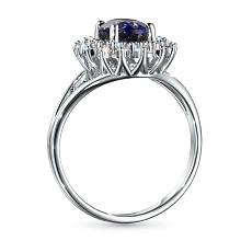 Кольцо из комбинированного золота с и сапфиром и бриллиантами