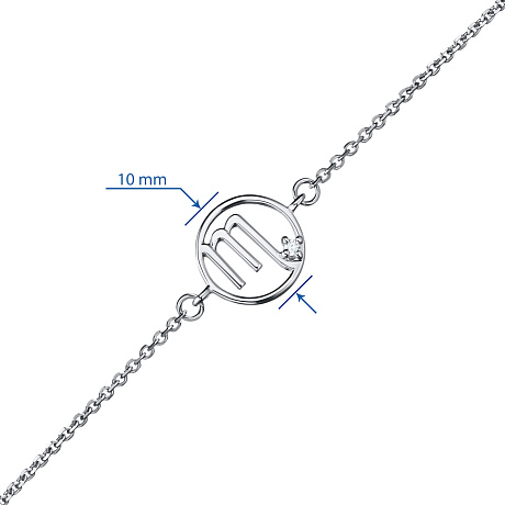 Браслет из комбинированного золота с бриллиантом