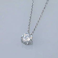 Подвеска из белого золота с бриллиантом