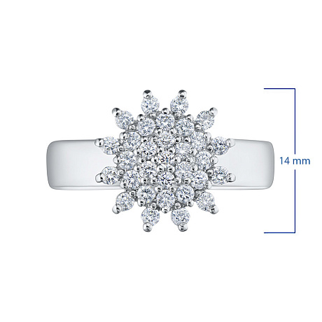 Кольцо из комбинированного золота с бриллиантами