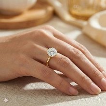 Кольцо из желтого золота с бриллиантом