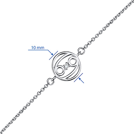 Браслет из комбинированного золота с бриллиантом