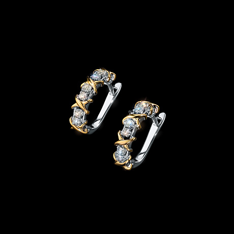 Серьги из комбинированного золота