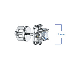 Пусеты из комбинированного золота c бриллиантами