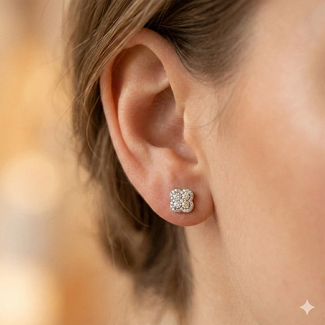 Пусеты из серебра