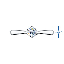 Помолвочное кольцо из белого золота с бриллиантом