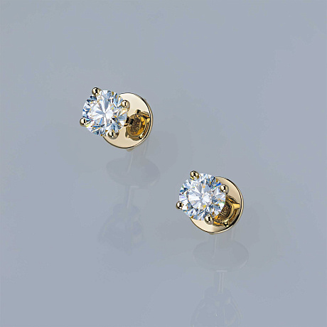 Пусеты из желтого золота