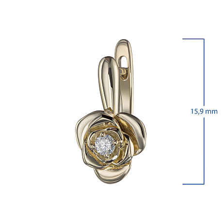 Серьги из желтого золота с бриллиантами