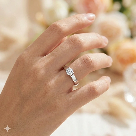 Помолвочное кольцо из белого золота