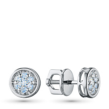 Пусеты из белого золота c бриллиантами