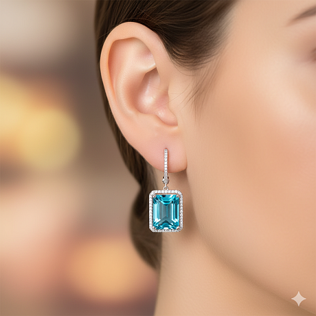 Серьги из комбинированного золота с и топазами