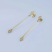 Пусеты из желтого золота с бриллиантами