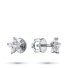 Пусеты из белого золота c бриллиантами