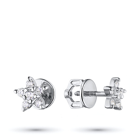 Пусеты из белого золота