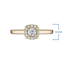 Кольцо из желтого золота c бриллиантами