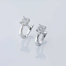 Серьги из серебра c бриллиантами