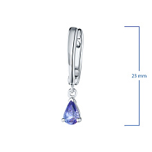 Серьги из серебра с танзанитами