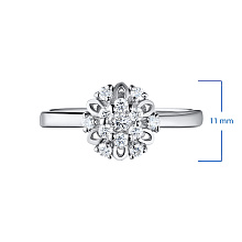 Кольцо из серебра c бриллиантами