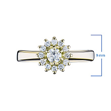 Кольцо из желтого золота c бриллиантами