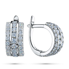 Серьги из серебра c бриллиантами