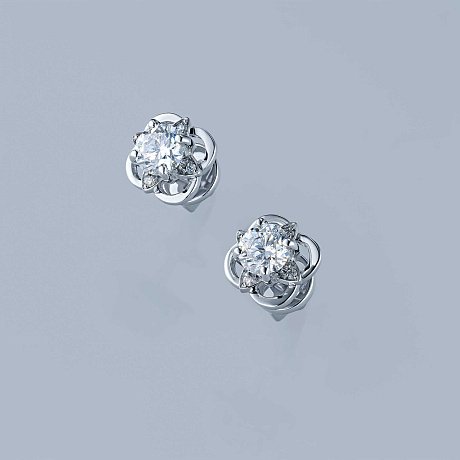 Пусеты из комбинированного золота