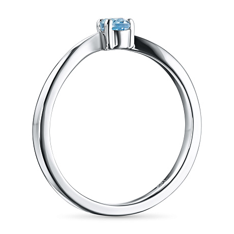 Помолвочное кольцо из серебра с топазом