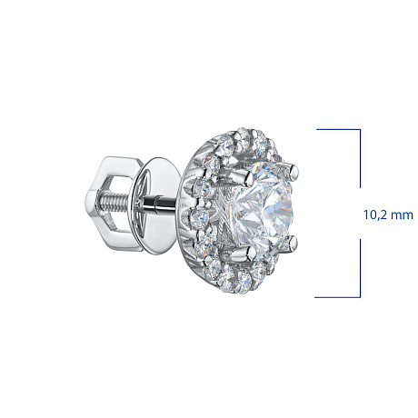 Пусеты из белого золота