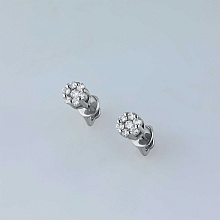 Пусеты из белого золота c бриллиантами