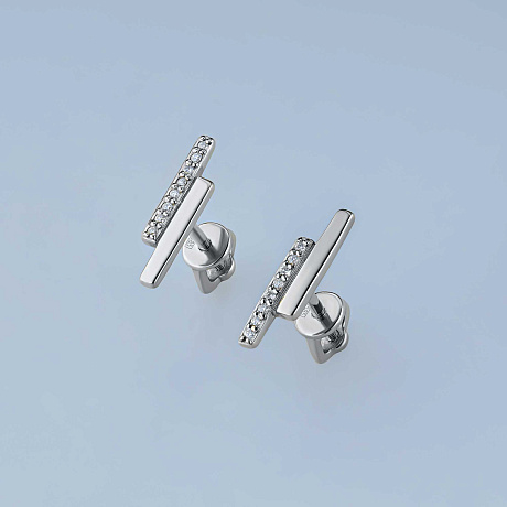 Пусеты из белого золота с бриллиантами