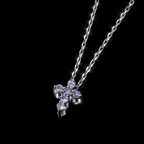 Подвеска из серебра с танзанитами