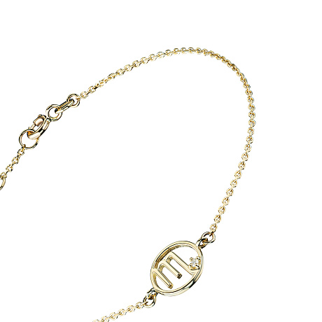 Браслет скорпион из желтого золота с бриллиантом