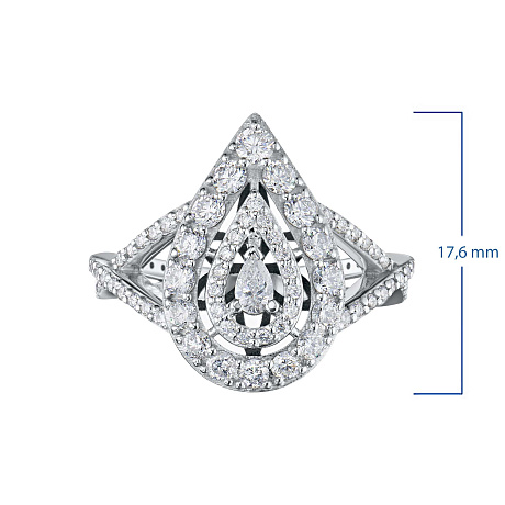 Кольцо из белого золота с бриллиантами