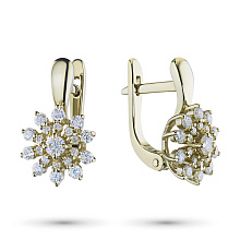 Серьги из желтого золота c бриллиантами