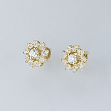 Пусеты из желтого золота с бриллиантами