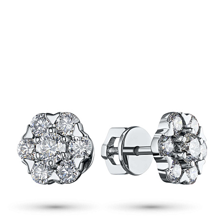 Пусеты из белого золота