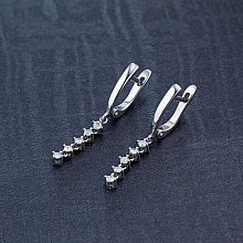 Серьги из серебра c бриллиантами