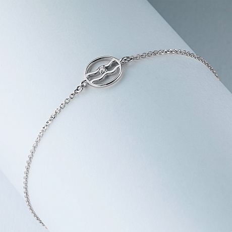 Браслет из комбинированного золота с бриллиантом