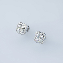 Пусеты из белого золота c бриллиантами