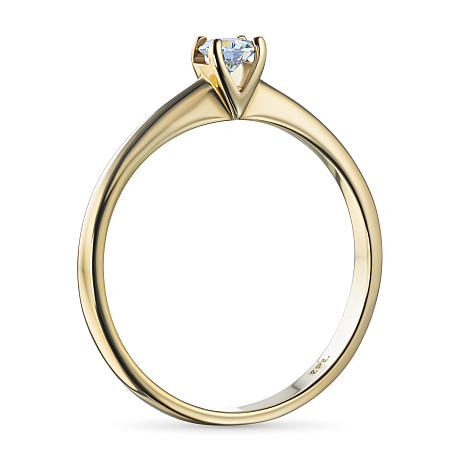 Помолвочное кольцо из желтого золота с бриллиантом