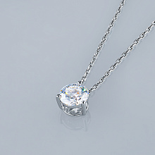 Классическая подвеска из белого золота с бриллиантом