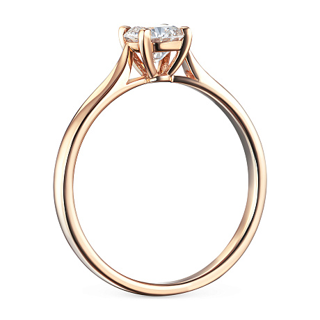 Кольцо из красного золота с бриллиантом