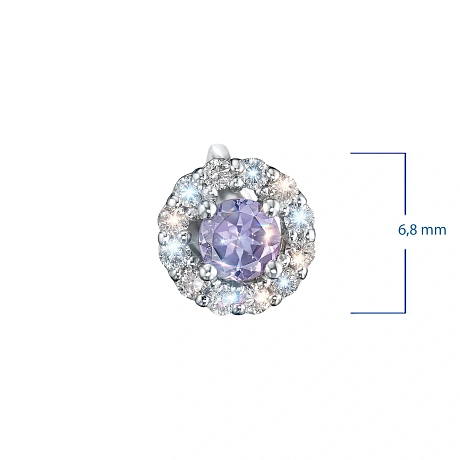 Пусеты из серебра с и танзанитами