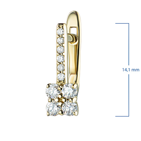 Серьги из желтого золота с бриллиантами