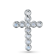 Подвеска из серебра c бриллиантами выращенными