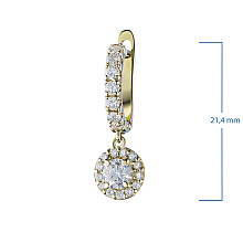 Серьги из желтого золота с бриллиантами