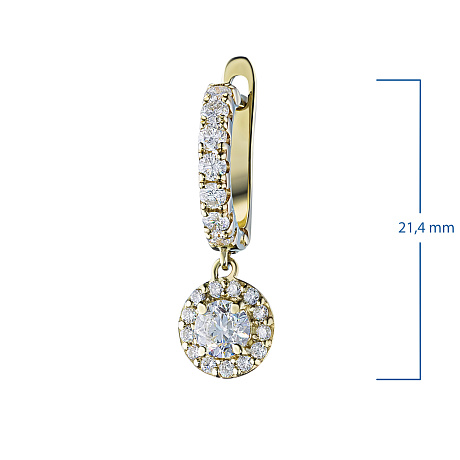 Серьги из желтого золота с бриллиантами