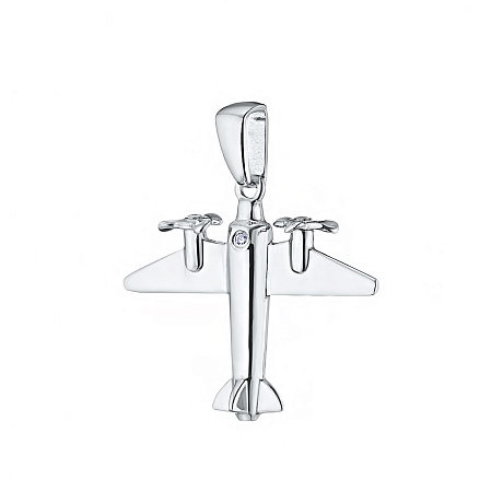 Классическая подвеска из серебра с бриллиантом