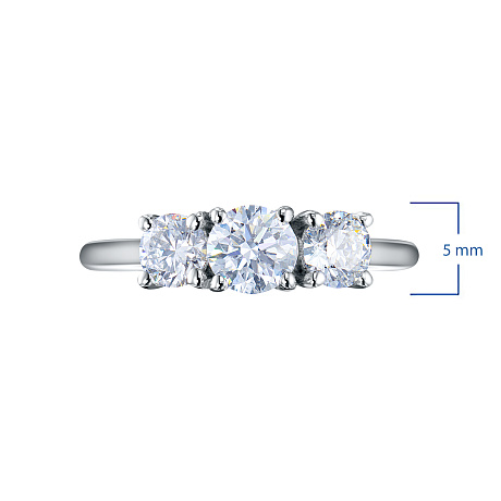 Классическое кольцо из белого золота